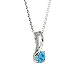 Hallmark Silver Rhodium Plated Oval Cut <b>Pendant</b> with <b>Opal</b> and Turquoise - Product Image 2