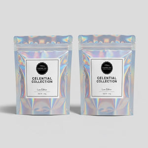 Emballage Laser holographique arc-en-ciel en feuille d'aluminium, pochettes irisées transparentes à fermeture éclair sur le devant, sacs d'emballage alimentaire pour fenêtre, sacs en Mylar - Product Image 5