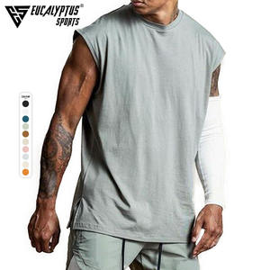 Novedades: Camiseta sin mangas de algodón para hombre, ideal para gimnasio, baloncesto, running, entrenamiento y fitness. - Product Image 1