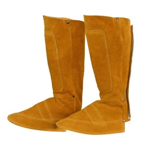 Protège-chaussures de soudure robustes en cuir de vachette pleine fleur de qualité supérieure, ignifuges et résistants à la chaleur pour la sécurité industrielle - Product Image 1