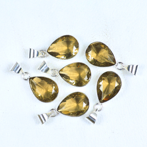 Colgante de Citrino en Forma de Lágrima Hecho a Mano, Chapado en Plata de Ley 925, Gema Minimalista con Corte de Pera, Joyería de Moda para Venta al Por Mayor - Product Image 2