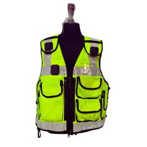 Chaleco de Seguridad Reflectante de Alta Visibilidad con Múltiples Bolsillos, Cierre de Cremallera, Diseño de Malla Transpirable para Trabajo al Aire Libre - Product Image 1
