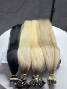 Extensions de cheveux naturels noirs à pointe I, lisses comme des baguettes, double épaisseur, cheveux humains vierges vietnamiens, kératine, vente en gros - Product Image 3