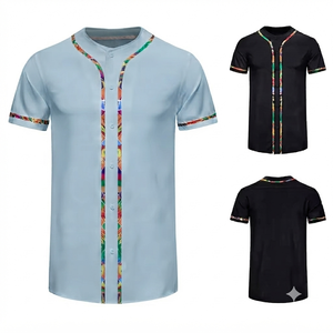 Ropa Deportiva, Camiseta de Béisbol Unisex, Cuello en V, Manga Corta, Malla Transpirable, con Botones, Uniforme Deportivo de Verano de Alta Calidad - Product Image 1
