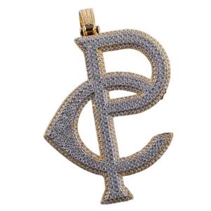 Colgante de Letra con Moissanita, Plata 925, Moissanita Redonda de Corte Brillante con Microincrustaciones, Estilo Hiphop, Unisex, para Uso Diario - Product Image 3