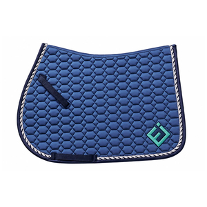 Tapis de selle tout usage bleu matelassé avec sangle de transport pour l'entraînement équestre - Product Image 1