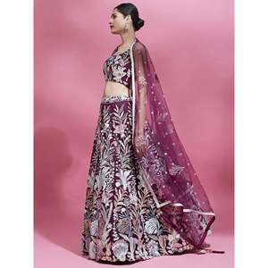 Impresionante Lehenga Choli de lentejuelas y malla suave para boda - Product Image 6