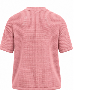 Dusty <b>Pink</b> <b>Men</b> Knitted <b>T</b> <b>Shirt</b> Short Sleeve Crew Neck Textured Casual Top Custom Printed Streetwear Summer Fashion Wholesale - Product Image 2