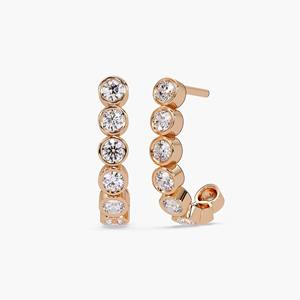 Modern Round Lab Diamond Bezel Drop Huggie <b>Earrings</b> 0.80CT 14K Gold Minimalist Everyday Diamond <b>Hoop</b> <b>Earrings</b> Women - Product Image 6