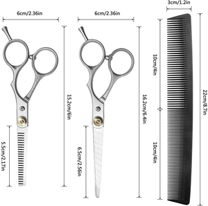 Ensemble de ciseaux de coiffure japonais professionnels en acier inoxydable de haute qualité 6 1/2 pouces, kit de ciseaux à effiler dorés durables pour barbier, 3 pièces - Product Image 2