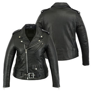 Blouson de moto en cuir écologique grande taille pour femme avec logo frontal, style streetwear, prêt pour l'hiver - Product Image 4