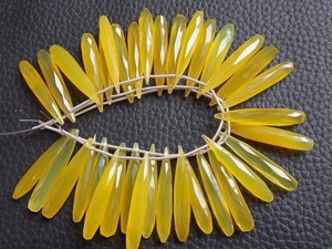 Calcédoine jaune à facettes allongées goutte larme pierre en vrac pour la fabrication de bijoux grossiste fournitures - Product Image 4