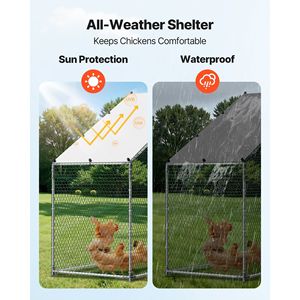 Gallinero Grande de Metal, 9.8 x 3.3 x 6.6 pies, Cubierta Impermeable, Estructura Resistente, Techo de Campana, Gallinero con Corral para Aves de Corral - Product Image 5