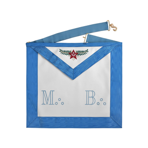 Tablier de Maître Maçon de la Collection Signature, Bordure Bleu Ciel, Qualité Premium, Tablier de Maître Maçon Prestige, Bordure Blanc Bleu Clair - Product Image 1