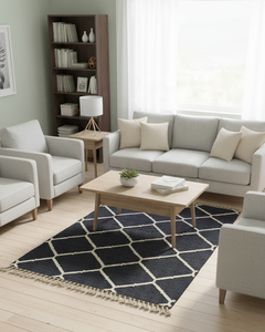 พรมปูพื้นกันลื่นทำจากโพลีเอสเตอร์พรมลายดอกไม้ลายดอกมีขอบ - Product Image 1