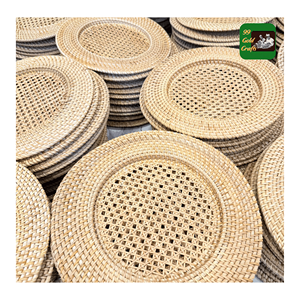 Rattan Charger Plates <b>decor</b> crafted using woven rattan fiber for table decoration dinner display and wedding styling Vietnam - Product Image 3