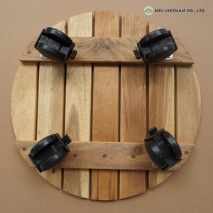 2 Sottovasi Rotanti Con Ruote Bloccabili – Supporto Per Piante Quadrato In Legno 30x30x7,5 Cm – Per Interni/esterni, Porta Fino A 150 Kg