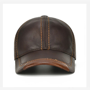 Latest Design Direct Sale Custom OEM Service Genuine Leather <b>Cap</b> New Streetwear Style Genuine Leather <b>Cap</b> - Product Image 4