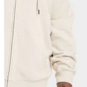 Sweat-shirts unisexes surdimensionnés en coton 100% personnalisés pour l'hiver, logo personnalisé, blanc, épaules tombantes, tissu polaire imperméable, OEM/ODM, poche unie - Product Image 4