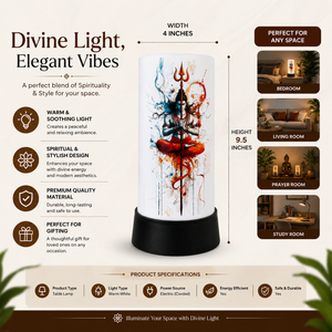 Lord Shiva Trishul LED Table Lamp Spiritual Meditation Night <b>Light</b> Acrylic <b>Decorative</b> Bedside Home Office Temple Gift Decor Lamp - Product Image 5