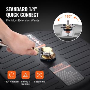 Accessorio Universale per Pulizia Superfici da 15 Pollici per Idropulitrici ad Alta Pressione 4000 Max PSI, 2 Prolunghe, Attacco da 1/4 di Pollice - Product Image 4