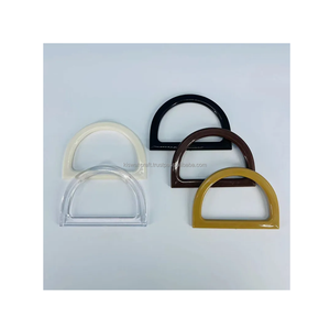 Bolsa de anillo de resina de tendencia Mango de concha de Tortuga/Monedero de resina en forma de O redondo Manija de anillo de concha de tortuga para bolsa y estuches - Product Image 1