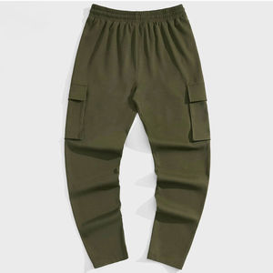 Pantalon cargo léger pour homme, 100% coton lavé, extensible à la taille, pour un usage quotidien en extérieur - Product Image 2