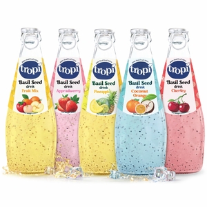 Bebida Natural de Semillas de Albahaca en Botella de Vidrio de 290 ml, Esterilizada, al por Mayor, Fabricante de Marca Privada OEM de Vietnam - Product Image 1