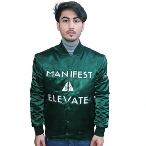Custom Embroidery Letter Patches 3d Embroidery Satin Varsity <b>Jackets</b> High Quality <b>Bomber</b> <b>Jackets</b> Custom Logo <b>Baseball</b> <b>Jacket</b> - Product Image 2