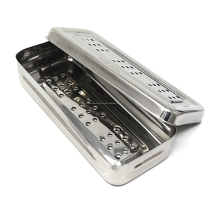 Boîte de rangement pour équipement médical avec couvercle, en acier inoxydable de haute qualité, autoclavable manuellement, réutilisable, pour instruments chirurgicaux et dentaires - Product Image 4