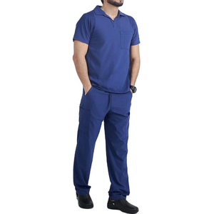 Unisex Medical <b>Scrub</b> <b>Sets</b> for Women Men 100% Cotton Hospital Workwear Clinical Tops Pants Custom Logo <b>Scrub</b> <b>Sets</b> Wholesale - Product Image 5