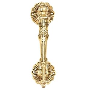 Poignée de meuble traditionnelle en laiton avec motif floral, quincaillerie de mobilier durable - Product Image 1