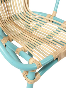 Se aceptan pedidos personalizados - Silla infantil de ratán azul cielo de alta calidad - Tejida con ratán natural, muebles infantiles. - Product Image 2