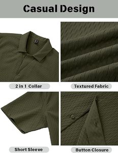 Camisa de Hombre Sol Textured con Botones, Manga Corta, Estilo Cubano, Ligera, Transpirable, Casual para Playa, Edición 2026 - Product Image 6