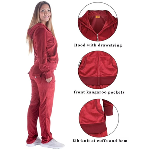 Conjunto Deportivo Casual de Primavera para Mujer, de Felpa, Manga Larga, Top Grueso y Pantalones, Ecológico - Product Image 5