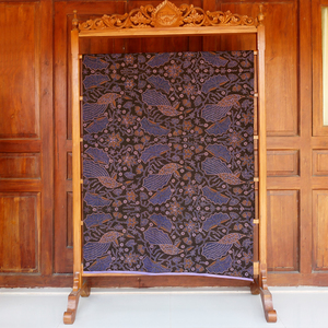 Handcrafted Indonesian Hand Drawn Batik Tulis Cotton Fabric 260gsm Traditional Cohong Motif Dark Brown <b>Lavender</b> Sogan Boys - Product Image 4