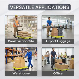 Material Handling Platform Cart 200 Kg | Foldable Metal <b>Trolley</b> with Cushioned Grip for Warehouse & Office - Product Image 2