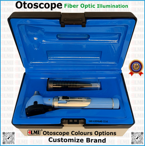 Ensemble d'instruments de diagnostic otoscope manuel à fibre optique bleu clair, certifié CE, léger, pour la chirurgie générale - Prix de gros - Product Image 5