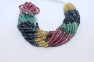 Cuentas facetadas redondas de piedras preciosas múltiples AAA de 3 mm, cuentas de zafiro múltiple, cuentas para hacer joyas, cuentas minimalistas - Product Image 3