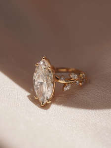 Anillos de Boda de Oro Sólido de 10K/14K/18K con Diamantes Cultivados en Laboratorio, Diseño Personalizado, Corte Marquesa, Joyería Fina, Anillo de Compromiso de Oro con Diamantes de Laboratorio - Product Image 3