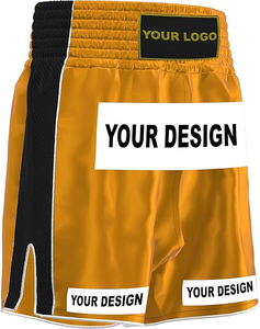 Pantalones Cortos de Muay Thai para Hombre, Marca Privada, Venta al Por Mayor, Servicio OEM, Logotipo Frontal Personalizado, Secado Rápido, Transpirables y Duraderos - Product Image 2