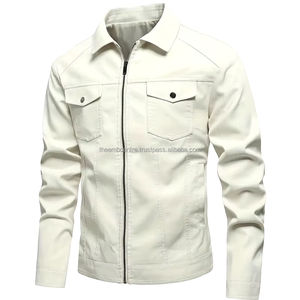 Chaqueta de cuero de moda personalizada para hombre recién llegada ropa de moda nuevo estilo 2024 venta directa de fábrica chaqueta de cuero para hombre - Product Image 1
