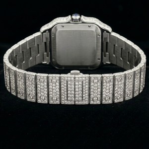 Reloj de Moissanita para Hombre, con Incrustaciones de Diamantes, Mecánico Automático, Números Romanos, Acero Inoxidable, Reloj de Pulsera de Lujo - Product Image 3