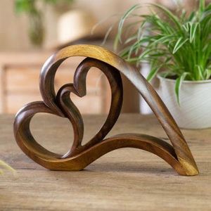 Attractive Wooden <b>Heart</b> Table Centerpiece For Dining Table Decor And Special Occasion Home Styling - Product Image 6