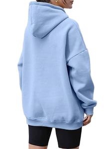 Sweat-shirt oversize personnalisé pour femme, style streetwear, jogging, 100% coton, respirant, doublé, super doux, broderie 3D, poche kangourou - Product Image 5