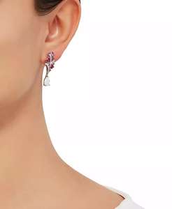Orecchini a goccia Multi-gemma a grappolo (2 ct. T. w.) in argento Sterling | Macacy's - Product Image 2