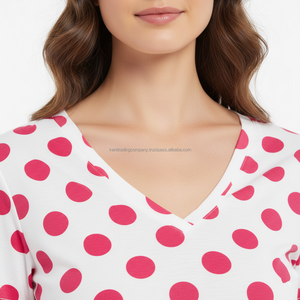 Pyjama d'été pour homme en jersey 100 % coton, grande taille, personnalisable avec logo, motif à pois, haute qualité, doux - Product Image 4