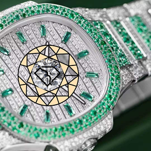 Reloj Cronógrafo RAMDUT IMPEX con Logotipo Personalizado, Lujoso, Simple, con Incrustaciones de Diamantes, Fecha Automática, Bisel de Diamantes, Esfera de Cristal, 46 mm, Acero Inoxidable, Cuarzo - Product Image 2