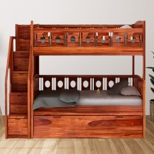 Modern Solid Wood Bunk <b>Bed</b> For Student Dormitory Engineering Use Compact Space Saving Design Strong Frame Comfortable - Product Image 5