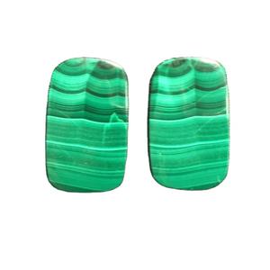 Malachite paire fantaisie forme Cabochon fait à la main 2 pièces ensemble dos plat pierres précieuses en vrac pour la fabrication de bijoux pour les femmes - Product Image 1
